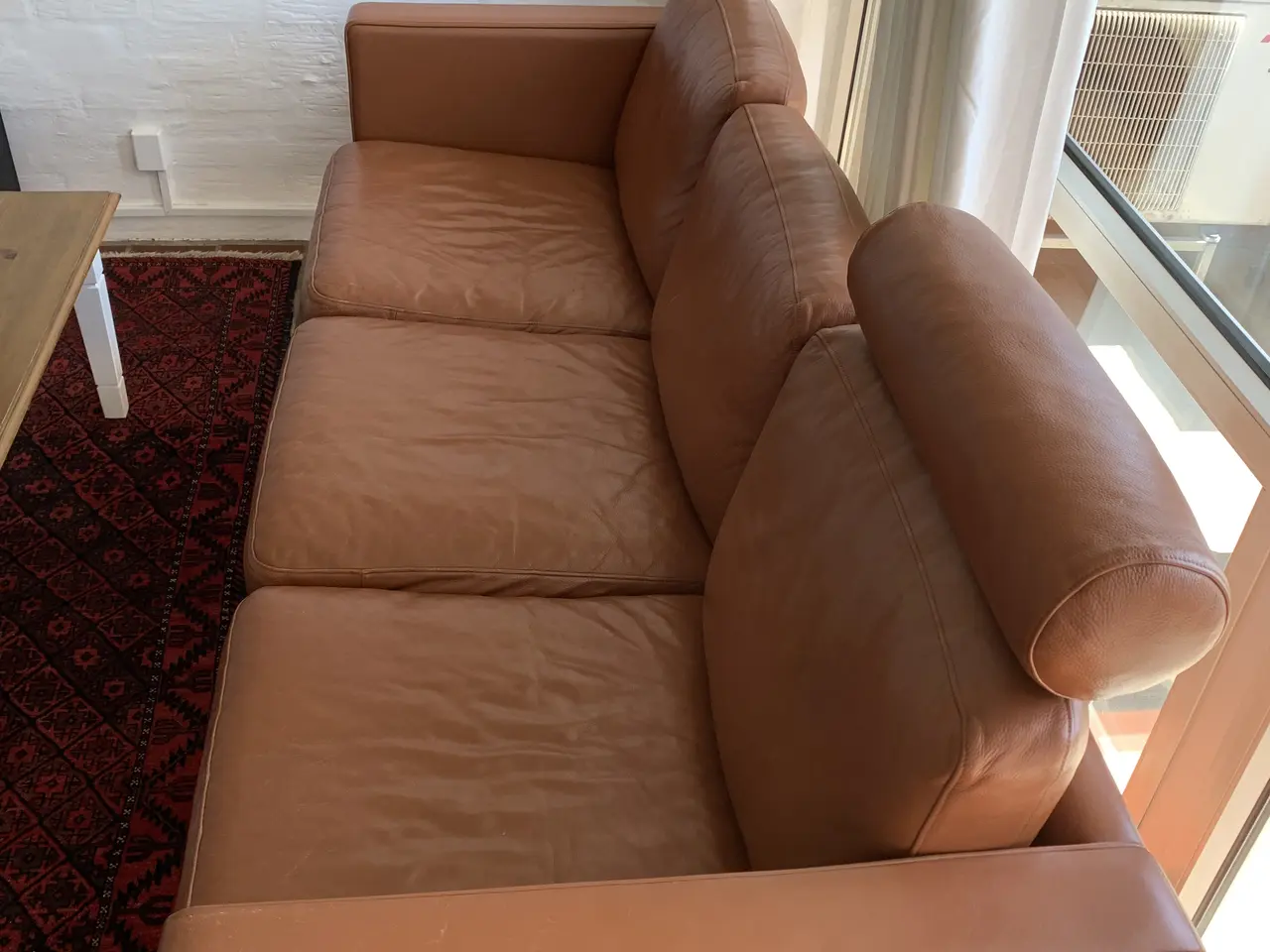 Billede 3 - Mogens Hansen 3 personers sofa i lysbrun læder