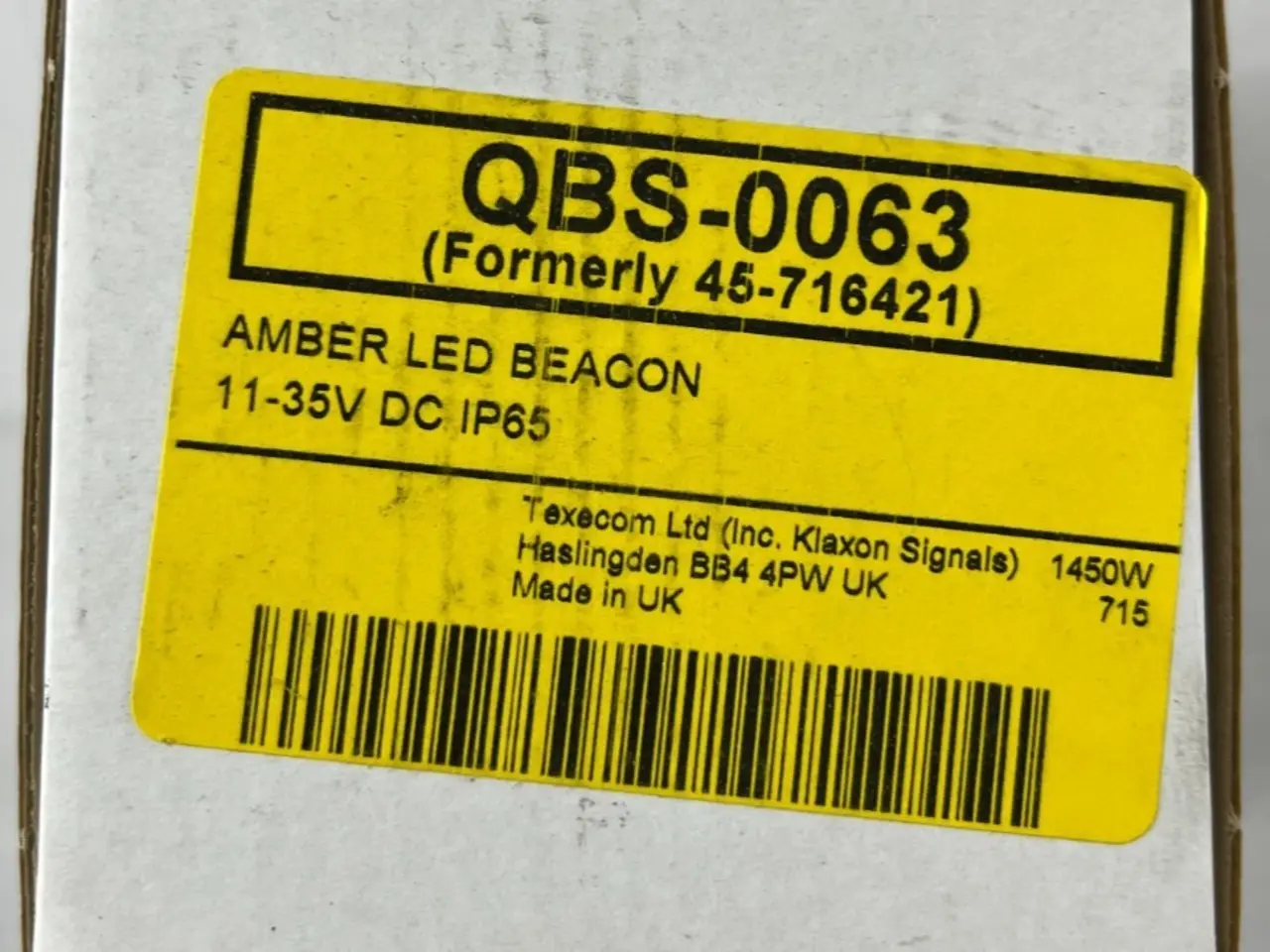 Billede 1 - Klaxon QBS-0063 Amber LED Beacon 11-35V DC IP65