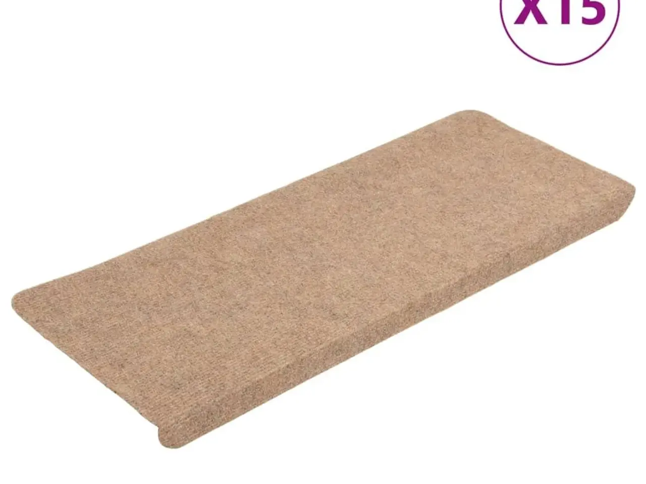 Billede 2 - Selvklæbende trappemåtter - 15 stk. 65 × 24,5 × 3,5 cm, beige