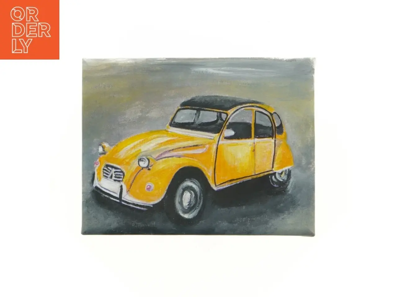 Billede 1 - Håndmaletbillede af Citroën 2CV (str. 22 x 17 cm)