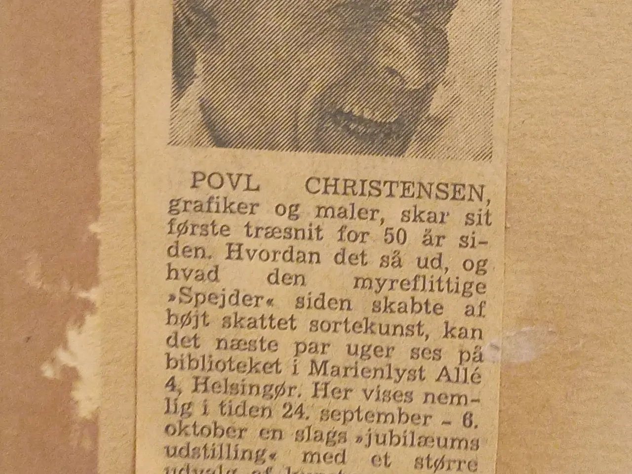 Billede 8 - Povl Christensen træsnit med patina.