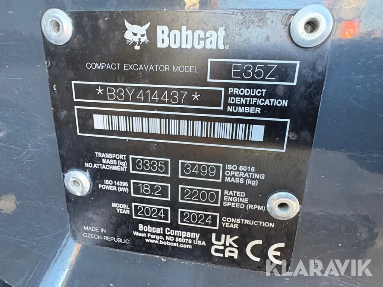 Billede 6 - Gravemaskine Bobcat E35Z med 2D gravesystem og centralsmøring