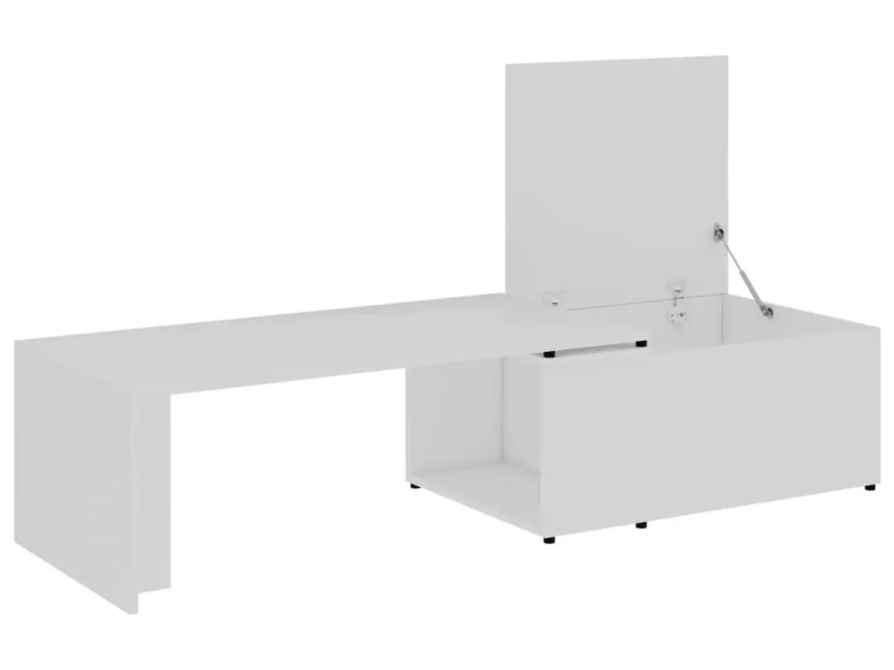 Billede 6 - Sofabord i hvidt konstrueret træ - 150 × 50 × 35 cm