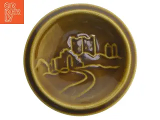 Dekorativ keramisk platte (str. Ø 10,5 cm) fra Michael Andersen Keramik