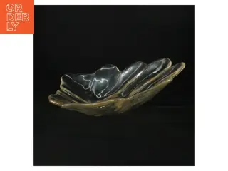 Glas skål i bladform (str. 35 x 25 cm)