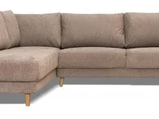 Savana hjørnesofa venstrevendt i stof - Retrobliss 18, brun-beige
