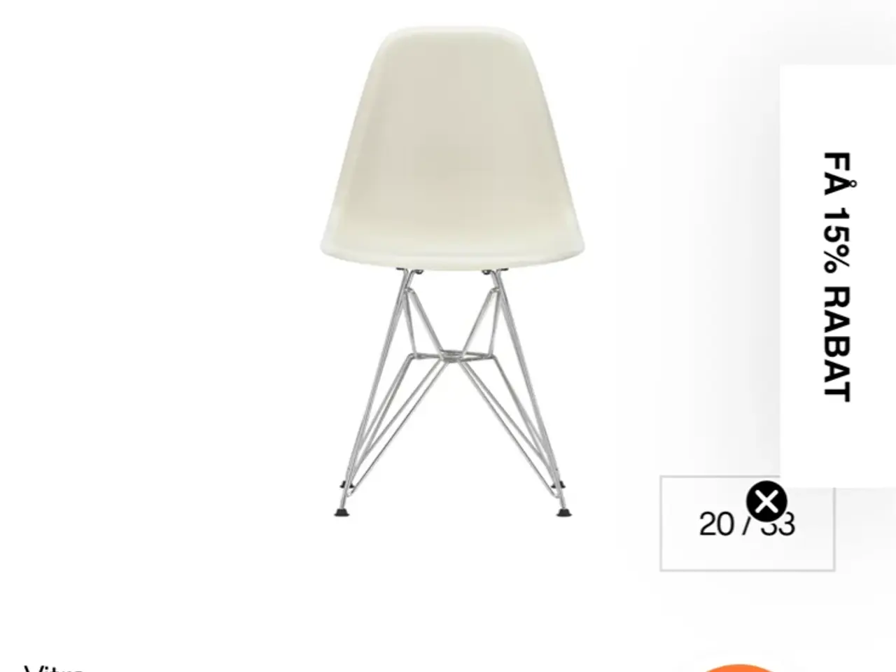 Billede 5 - EAMES PLASTIC SIDE CHAIR DSR, FORKROMET FRA VITRA