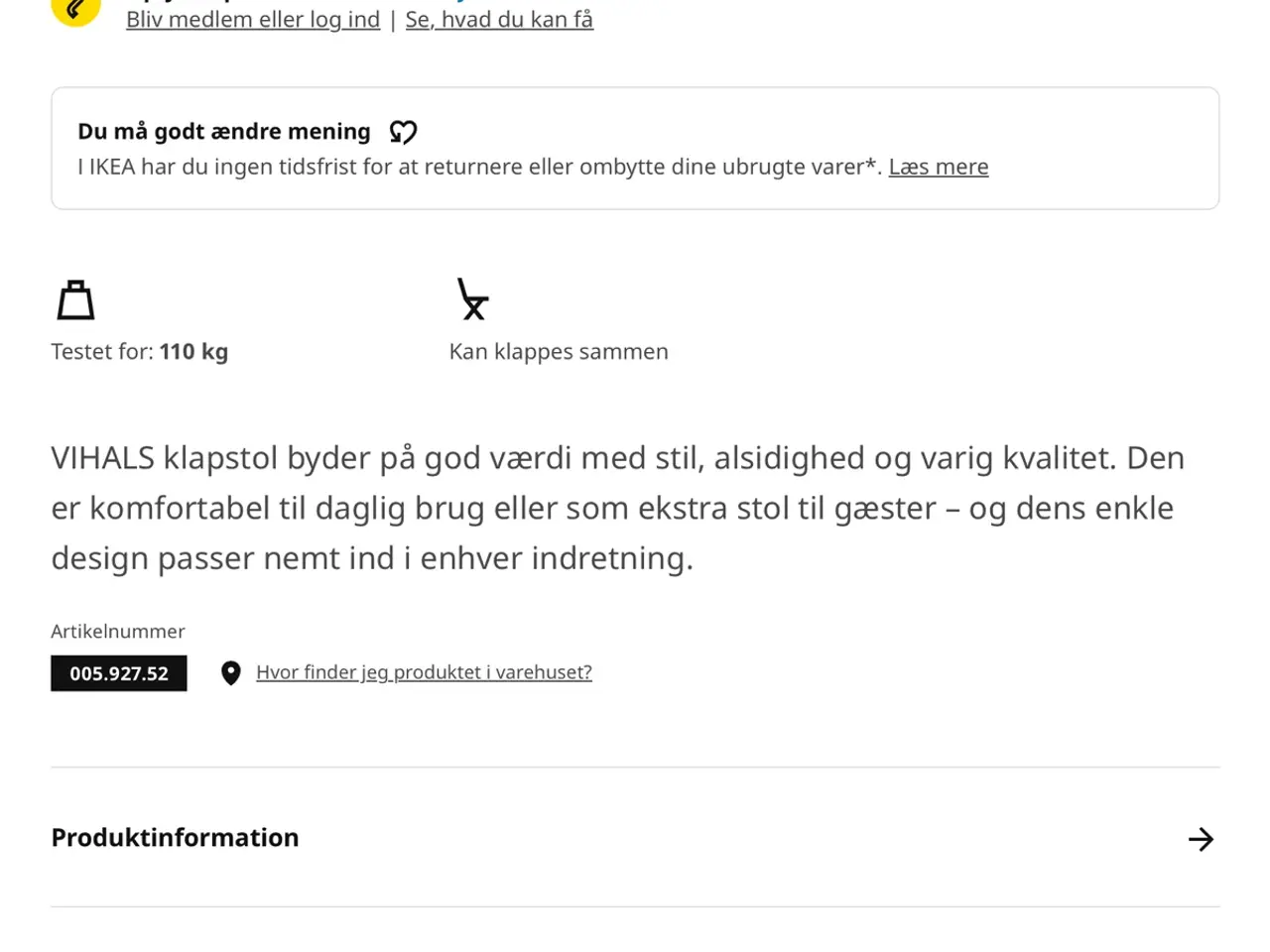Billede 3 - Klapstole fra Ikea