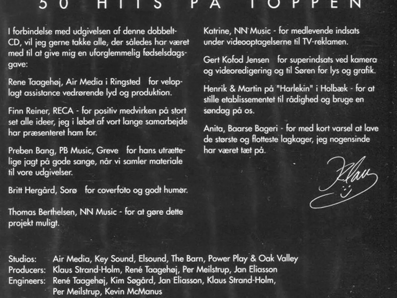 Billede 2 - Klaus & Servants – 50 Hits På Toppen – 2CD