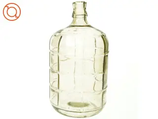 Stor relief mønstret Glas flaske vase (str. 27 x 15 cm)