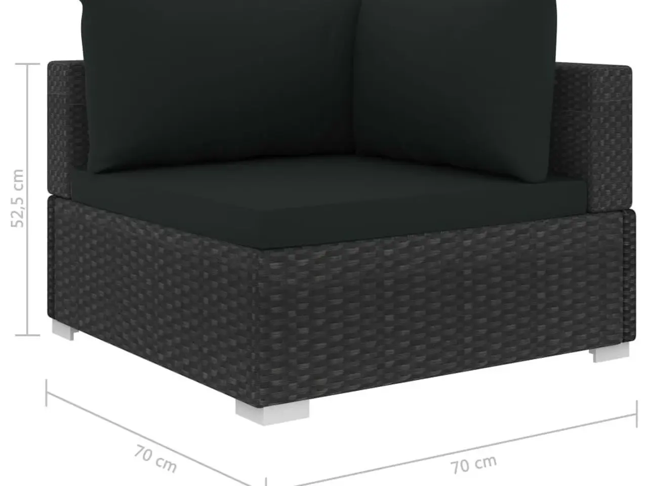 Billede 8 - Haveloungesæt 4 dele med hynder polyrattan sort