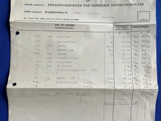F.D.B. Chokolade - Aarhus 1 - 3 - 1954 - Faktura med Fakturastempelmærker.