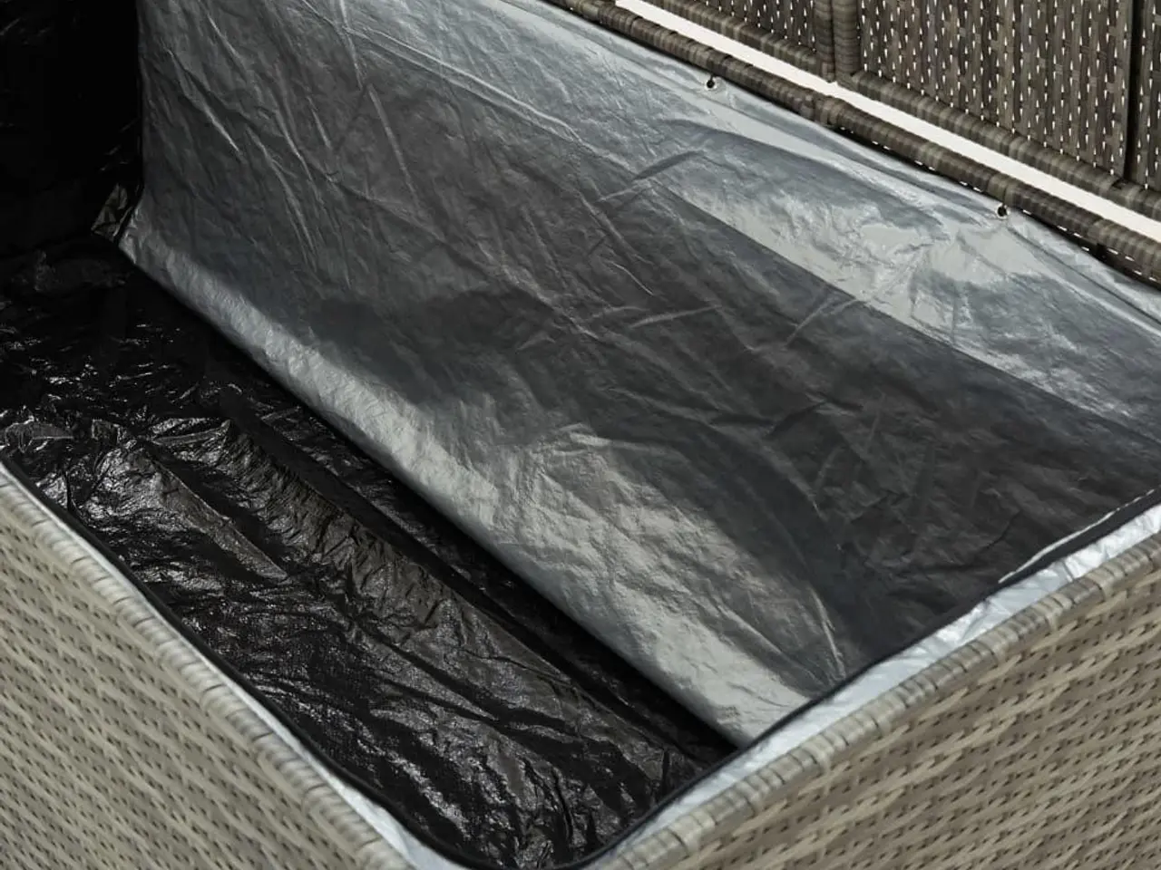 Billede 3 - Hyndeboks i polyrattan - 180 × 90 × 70 cm, grå