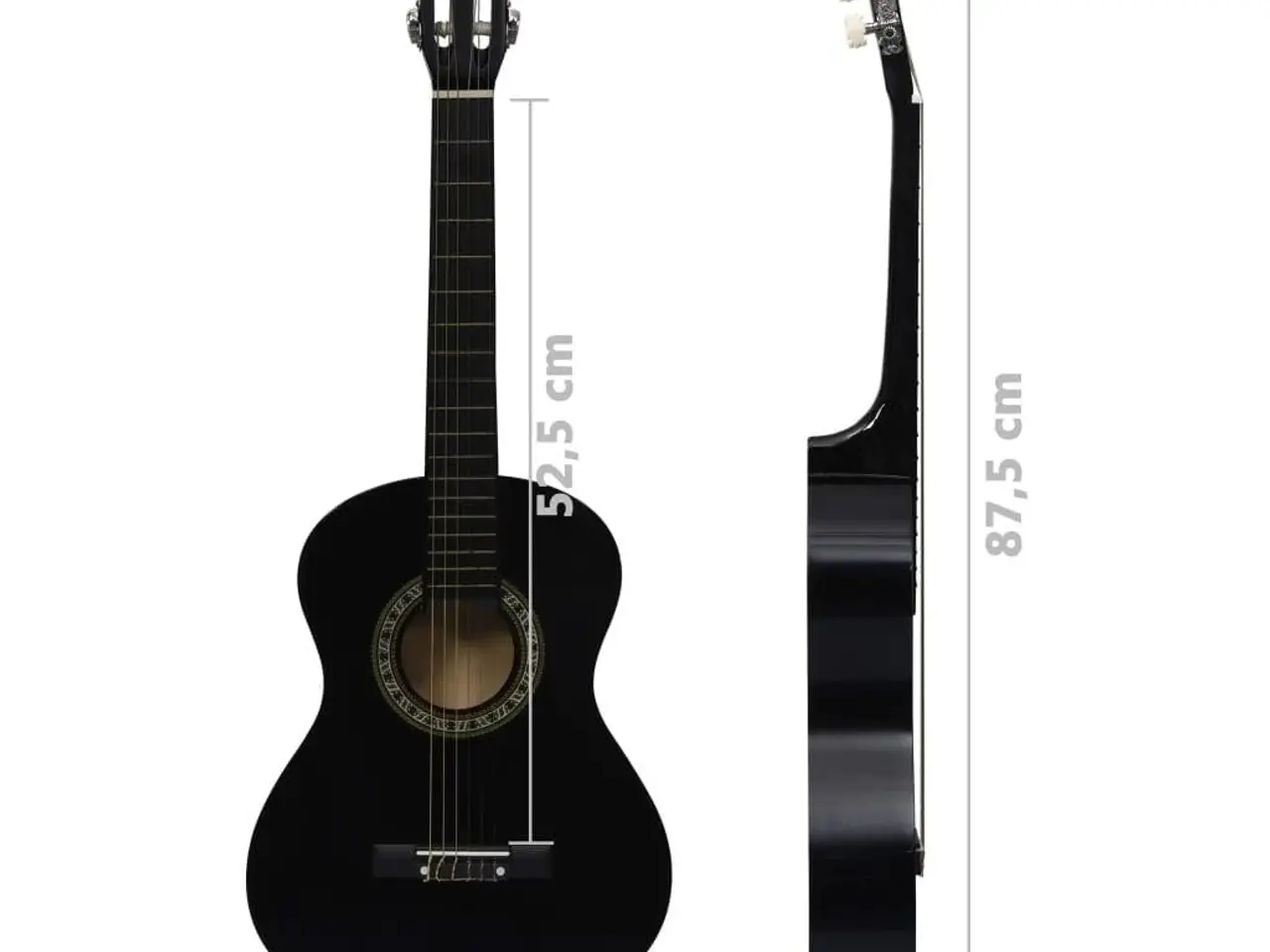 Billede 11 - Klassisk guitarsæt 8 dele for begyndere 1/2 34" sort