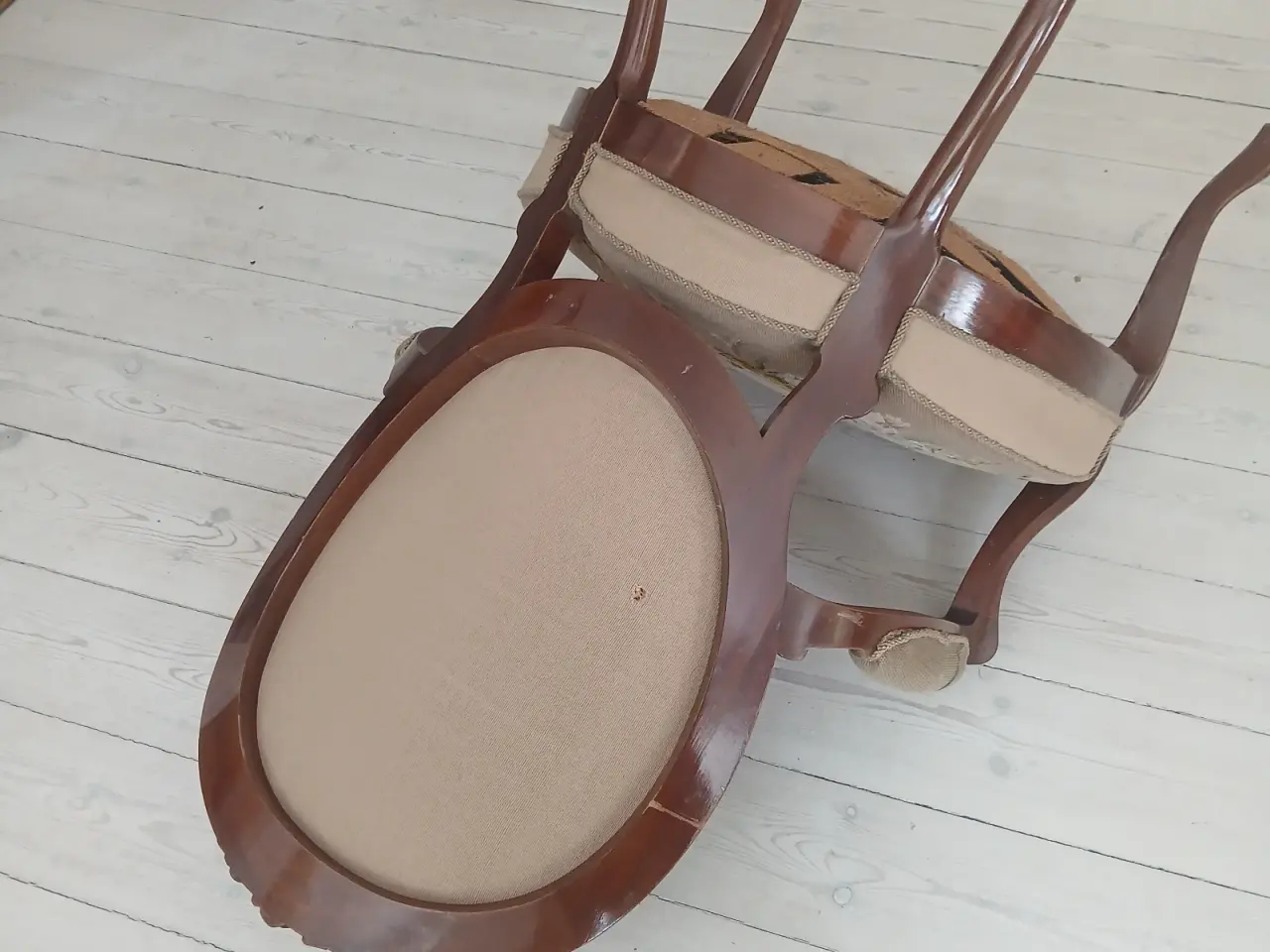 Billede 3 - Rokoco stol med broderet sæde og ryg