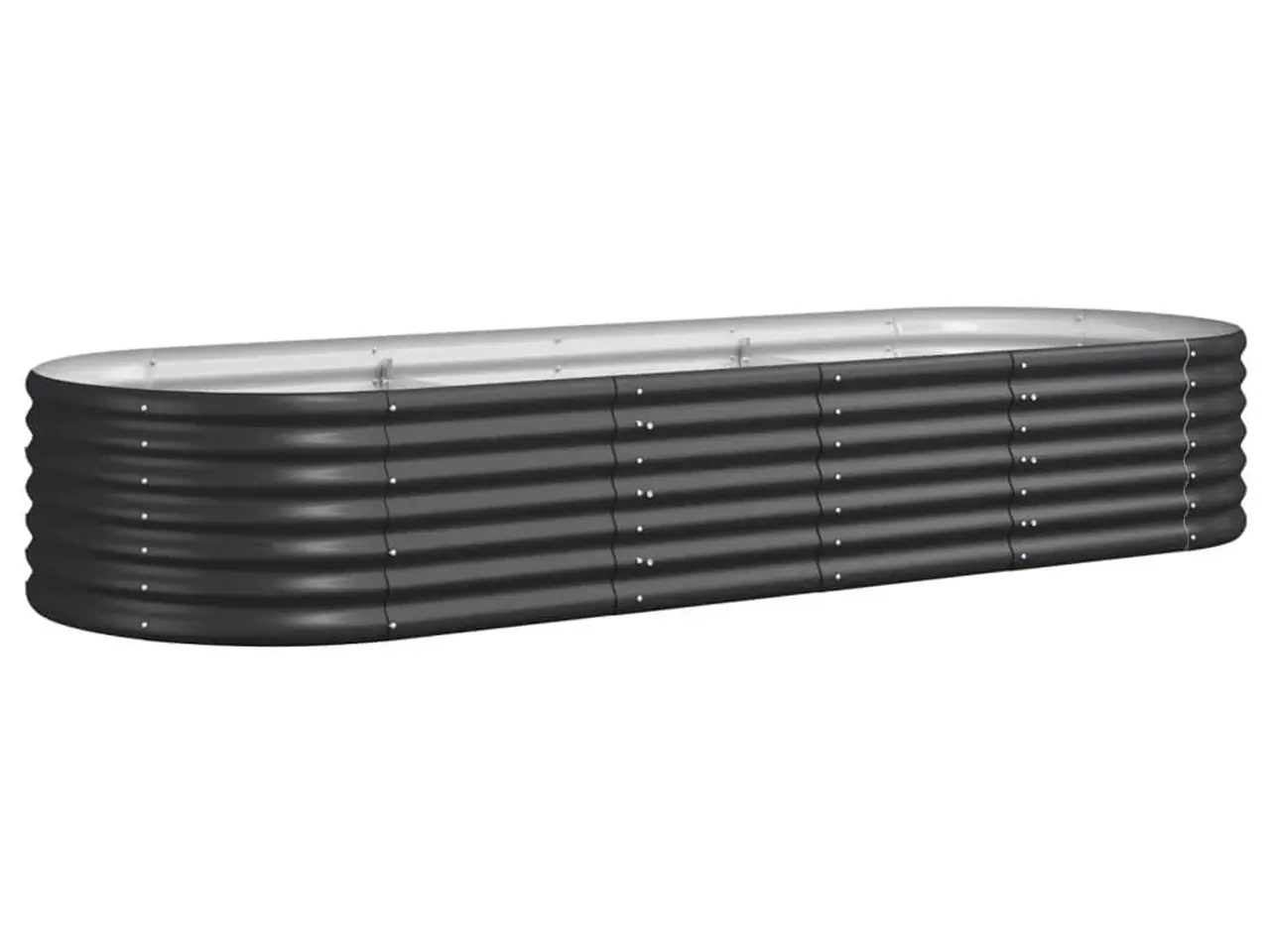 Billede 2 - Plantekasse 224x80x36 cm galvaniseret stål antracitgrå