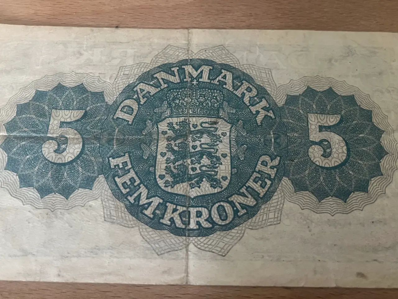Billede 2 - Gammel dansk 5 kroners seddel fra 1947