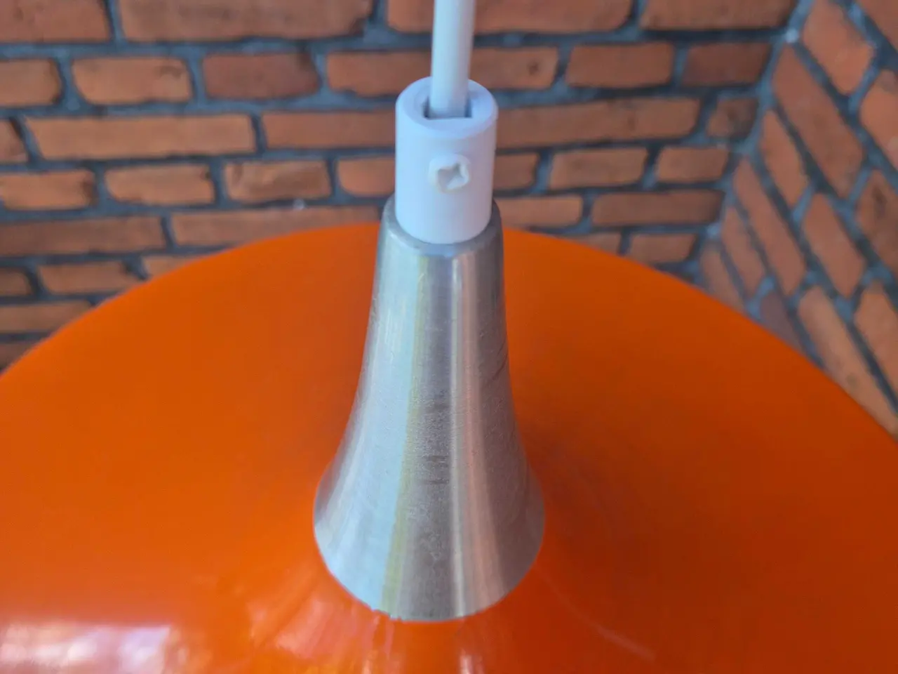 Billede 13 - Stor orange trompetpendel med alutop