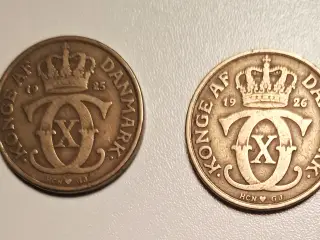 2 krone danske mønter 1925 -26