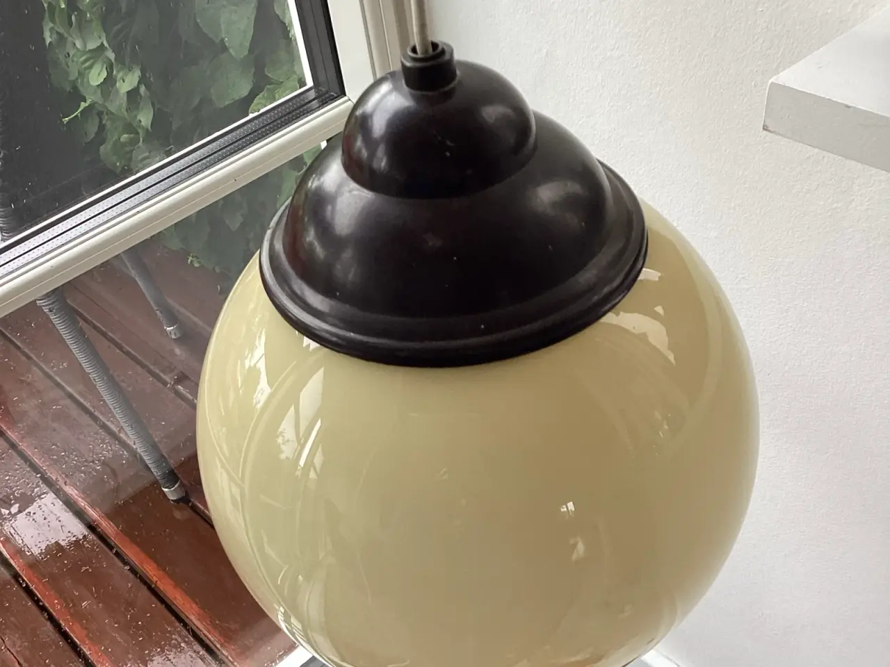 Billede 1 - Ældre kugle/globe loftslampe i glas