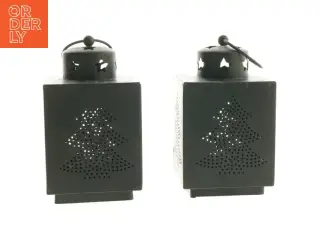 Sort julelanterne sæt (str. 16x9x9 cm)