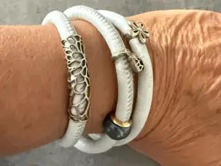 Hvid læderarmbånd storry