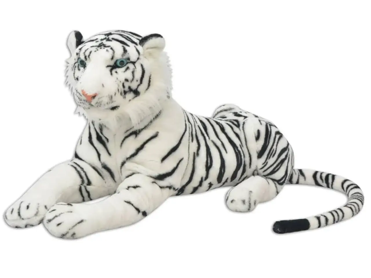 Billede 1 - Tøjdyr tiger XXL plysstof hvid
