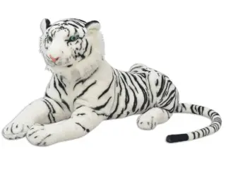 Tøjdyr tiger XXL plysstof hvid