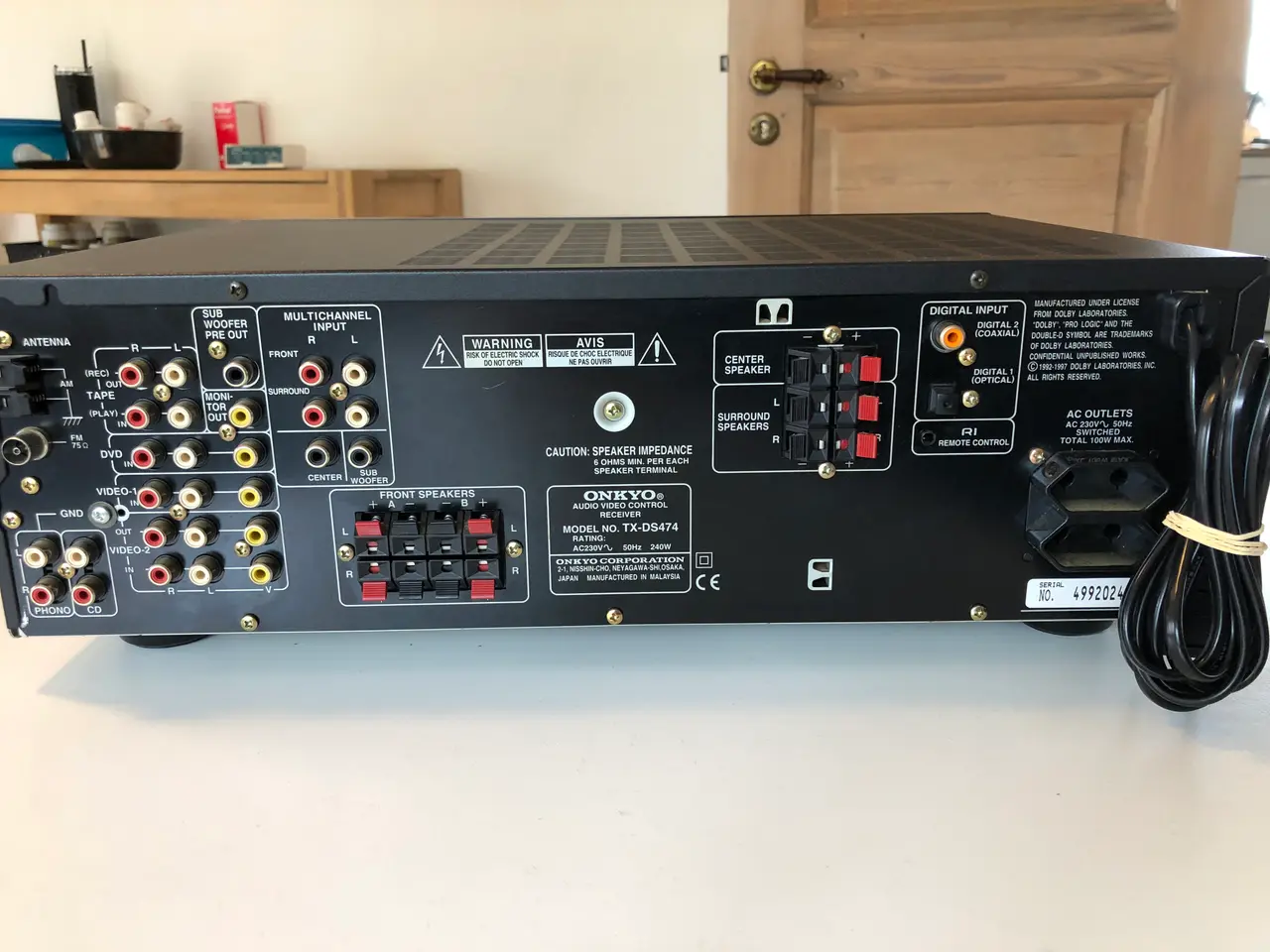 Billede 9 - ONKYO TX-DS474 AV Control Receiver 5.1 Dolby Digit