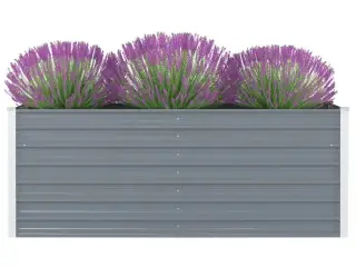 Hævet havekasse 160 x 80 x 45 cm galvaniseret stål grå