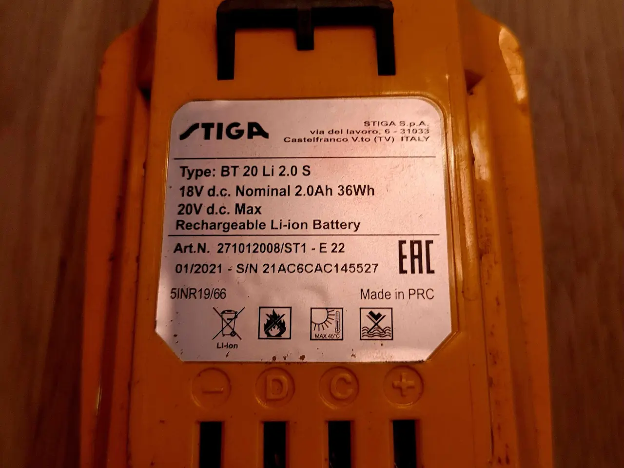 Billede 2 - Stiga BT 20 LI 2.0 S batterier