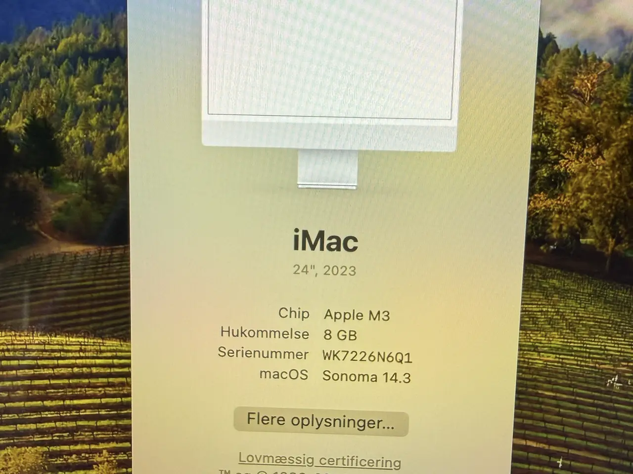 Billede 2 - iMac 24” M3 8/8/256 årgang 2023
