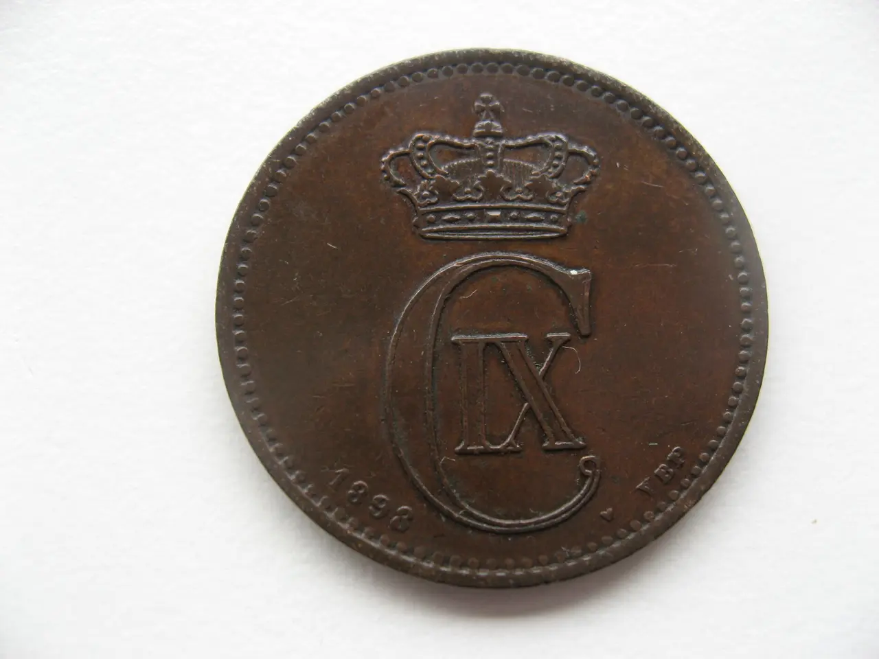 Billede 1 - Flot delfin 5 øre 1898, godt årstal
