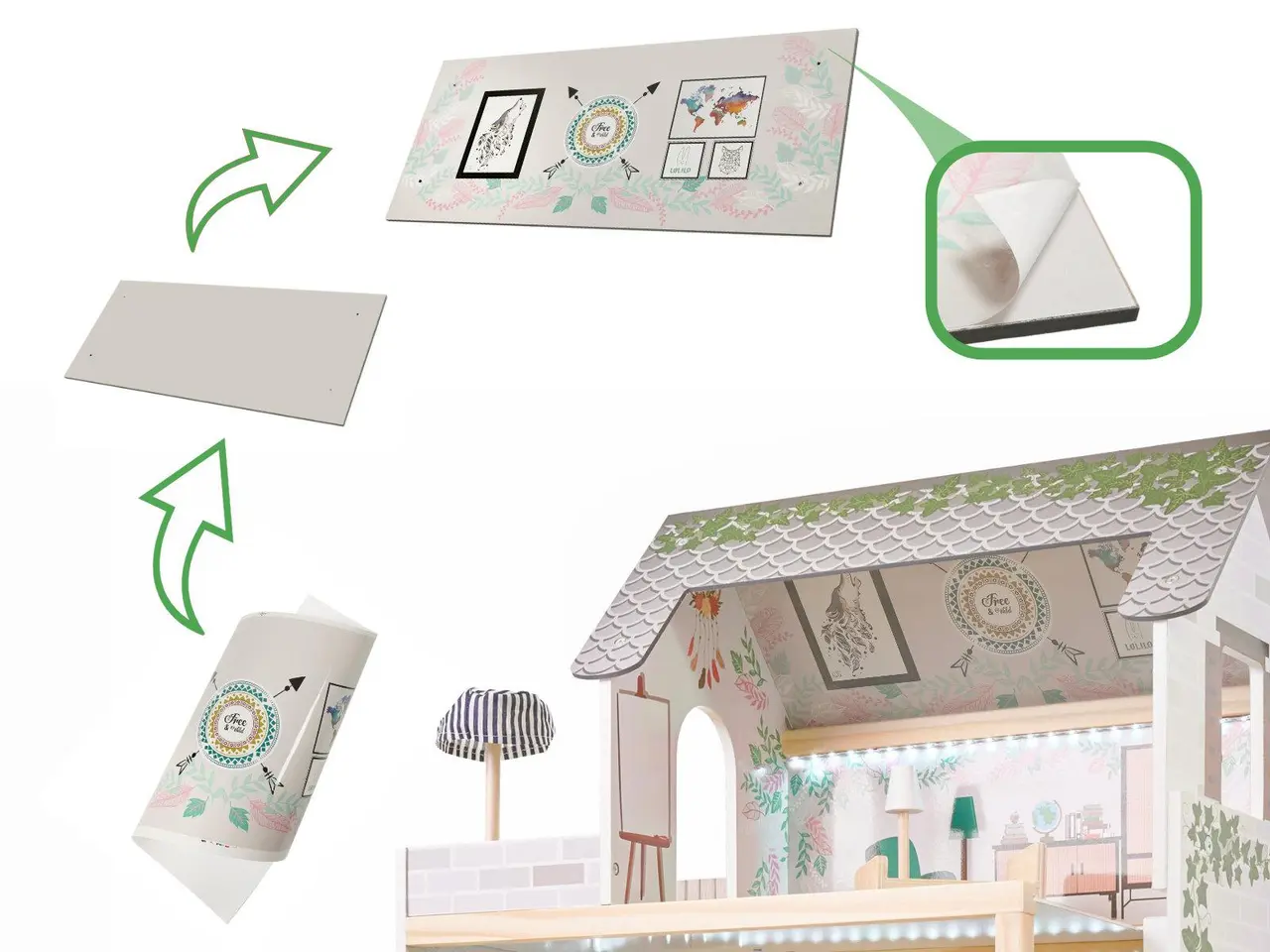 Billede 19 - Dukkehus i træ med LED - Lulilo Floro Boho