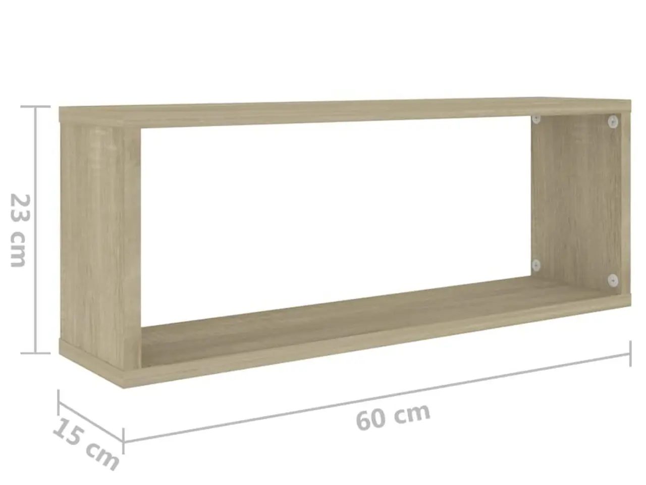 Billede 9 - Væghylder 2 stk. kubeformede 60 x 15 x 23 cm - sonoma-eg