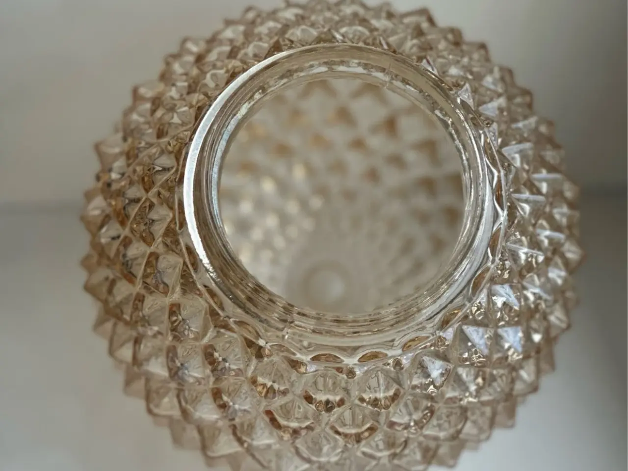Billede 2 - Smuk art deco glaskuppel i cognac farvet glas