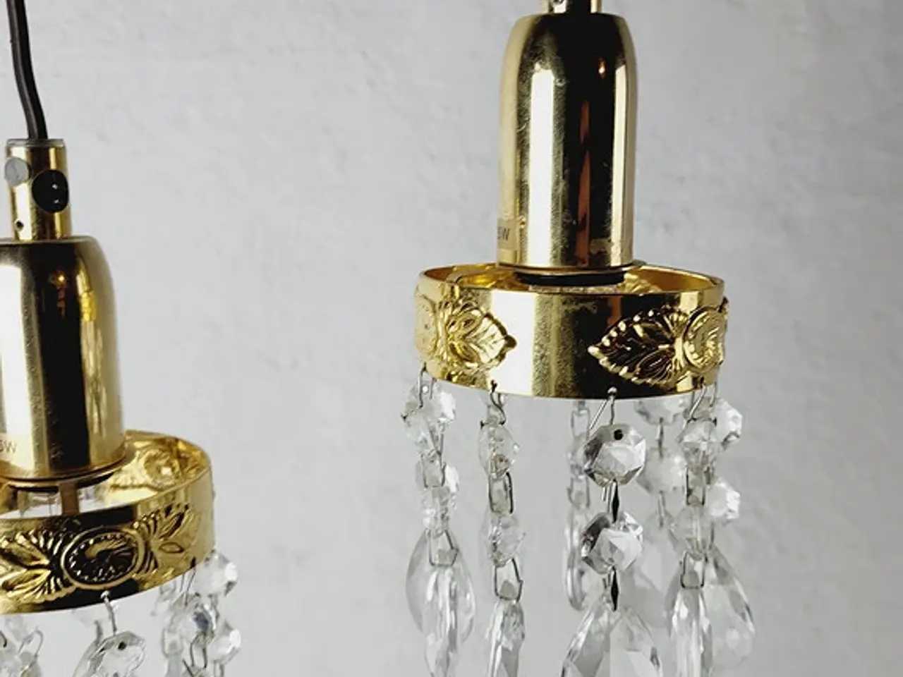 Billede 5 - ⭐️- 2 stk Loftlamper m. Prismer og 24-karat GULD