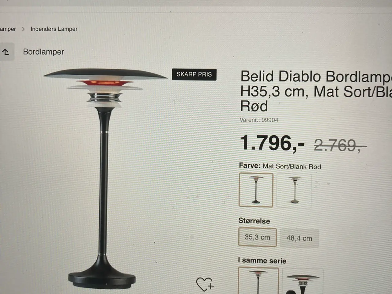 Billede 2 - Bordlampe
