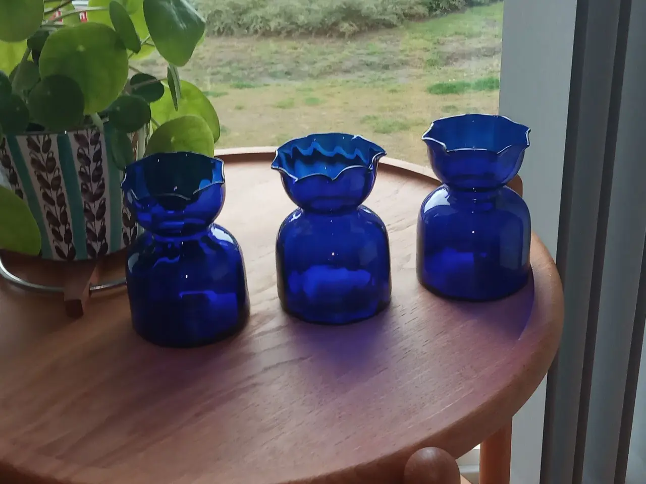 Billede 2 - Hyacintglas - koboltblå - gl., med fliget kant