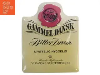 Gammel Dansk metal skilt (str. 24x19 cm)