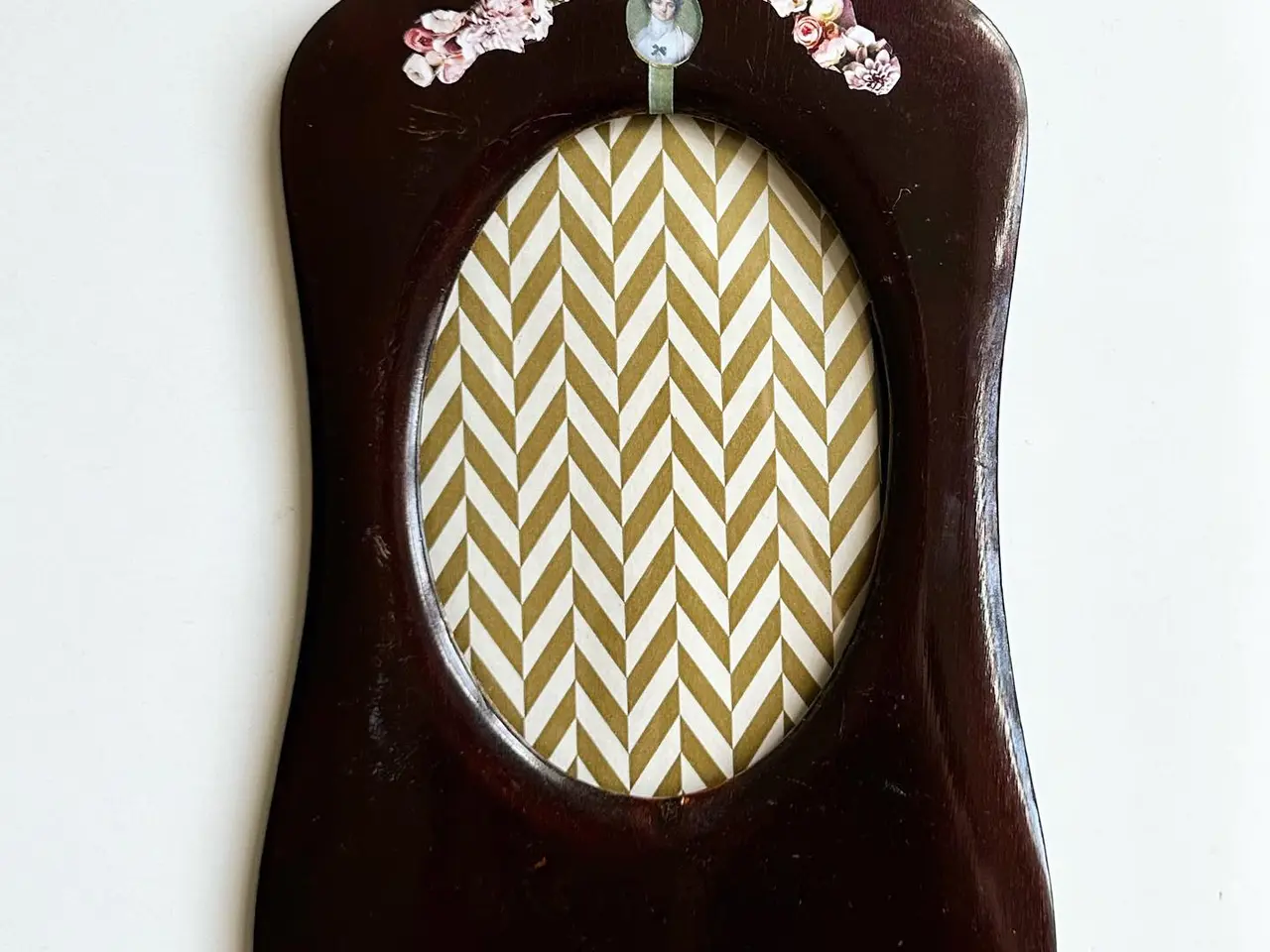 Billede 2 - Antik ramme m decoupage, 24 x 15,5 cm