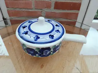 Fajance skål med låg
