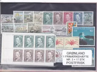 Grønland - Frimærkehæfte NR. 3 + 17 Stk. - Postfrisk