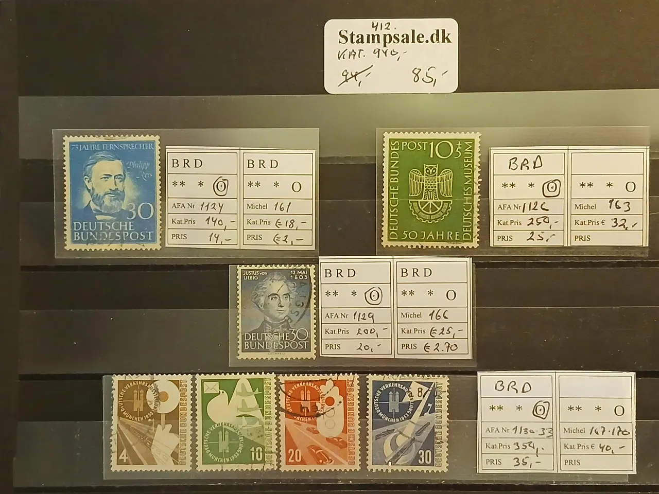 Billede 2 - Vesttyskland (412) Planche med sjældne stemplede