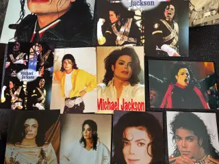 Lot med 10 Michael Jackson kort og billeder sælges