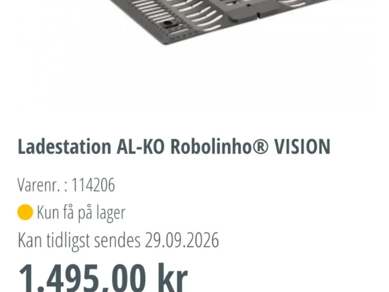 Billede 1 - Ladestation AL-KO Robolinho® VISION
