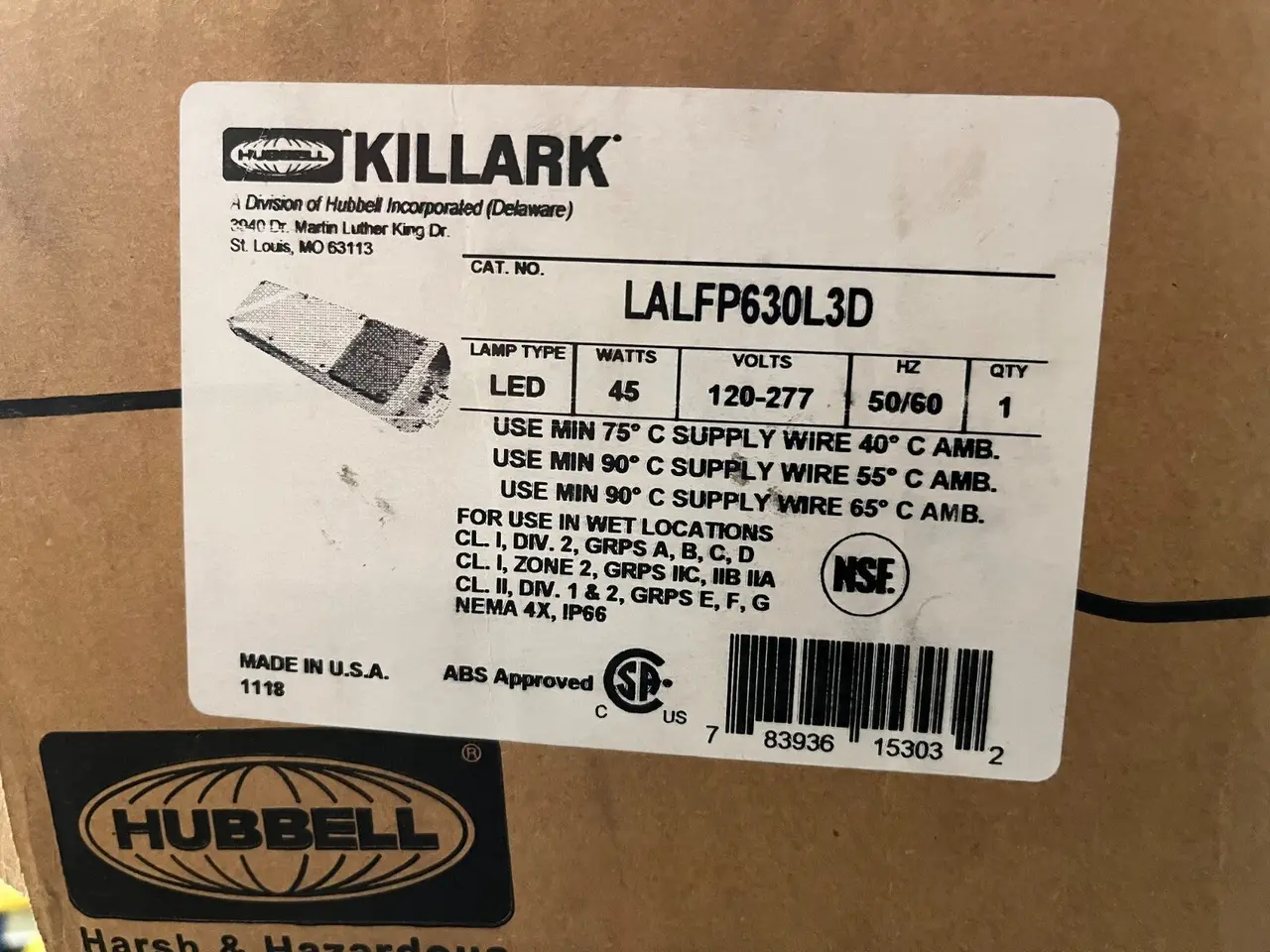 Billede 2 - Killark LALFP630L3D 45W LED Hazardous Location