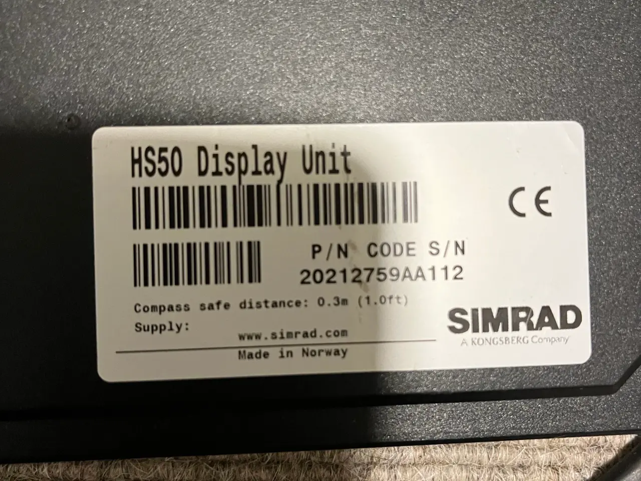 Billede 1 - simrad autopilot HS50