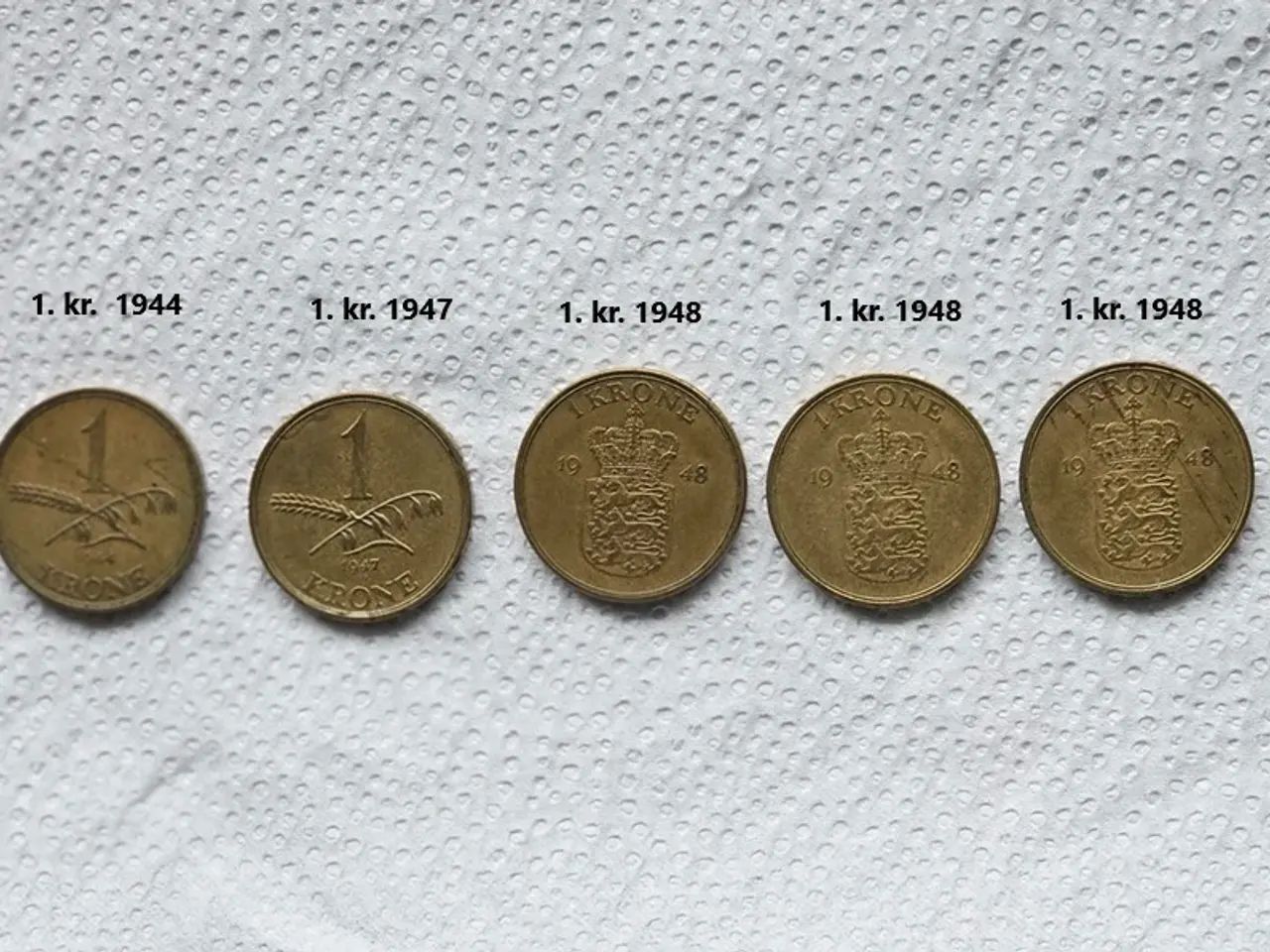 Billede 1 - Mønter  gule 1 + 2 kr. m.m.