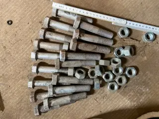 Sekskantet bolte m møtrikker M10 x 120 mm - 17 stk